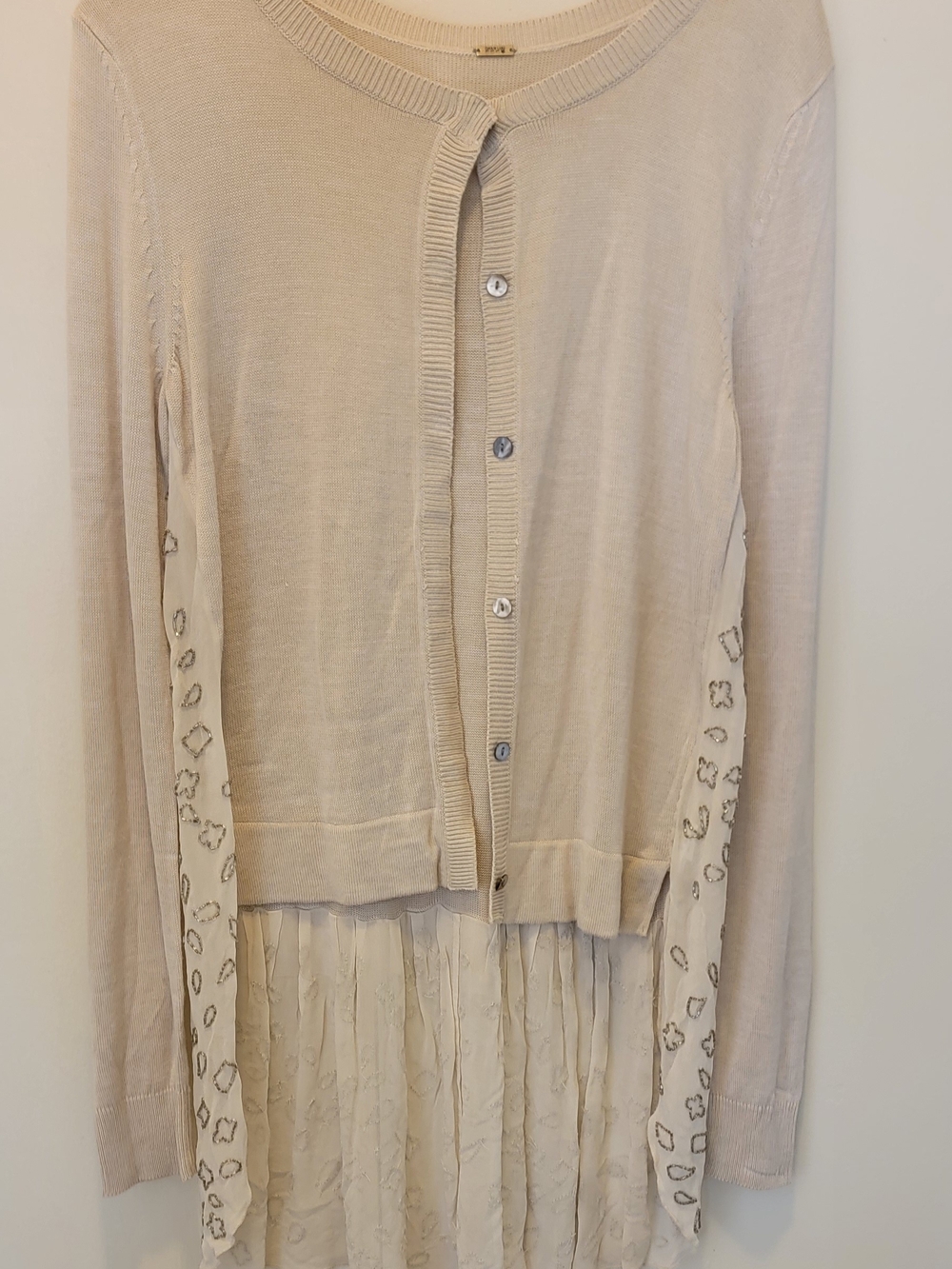 Chan Luu Cream Knit Cardigan with Heart Tag